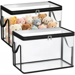 Large Capacity Book Storage Box, Transparent Waterproof Schoolbag for Textbooks, Home Use Student Book Organization Box, Classroom & Household Used Book Organizer