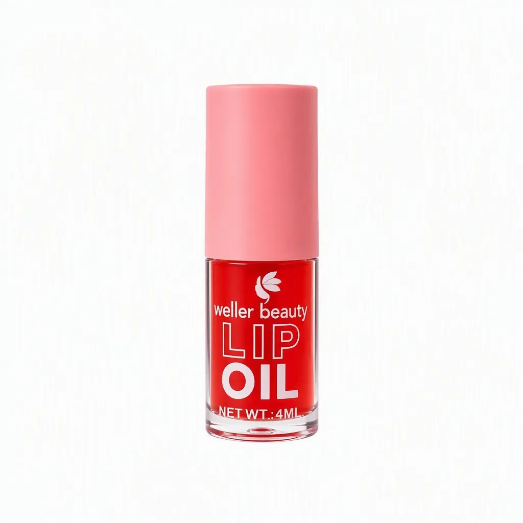 Weller Beauty Cherry Lip Oil 4ML, Sheer Cherry Tinted Lip Gloss, Non-Sticky Hydrating Lip Oil, Mirror Glass Shine Lip Makeup