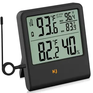 Digital Indoor Outdoor Thermometer Wired, Indoor Outdoor Temperature  with Min/Max Record and Extra Temperature Probe Sensor for , Office, Greenhouse, Aquarium, Refrigerator, Freezer