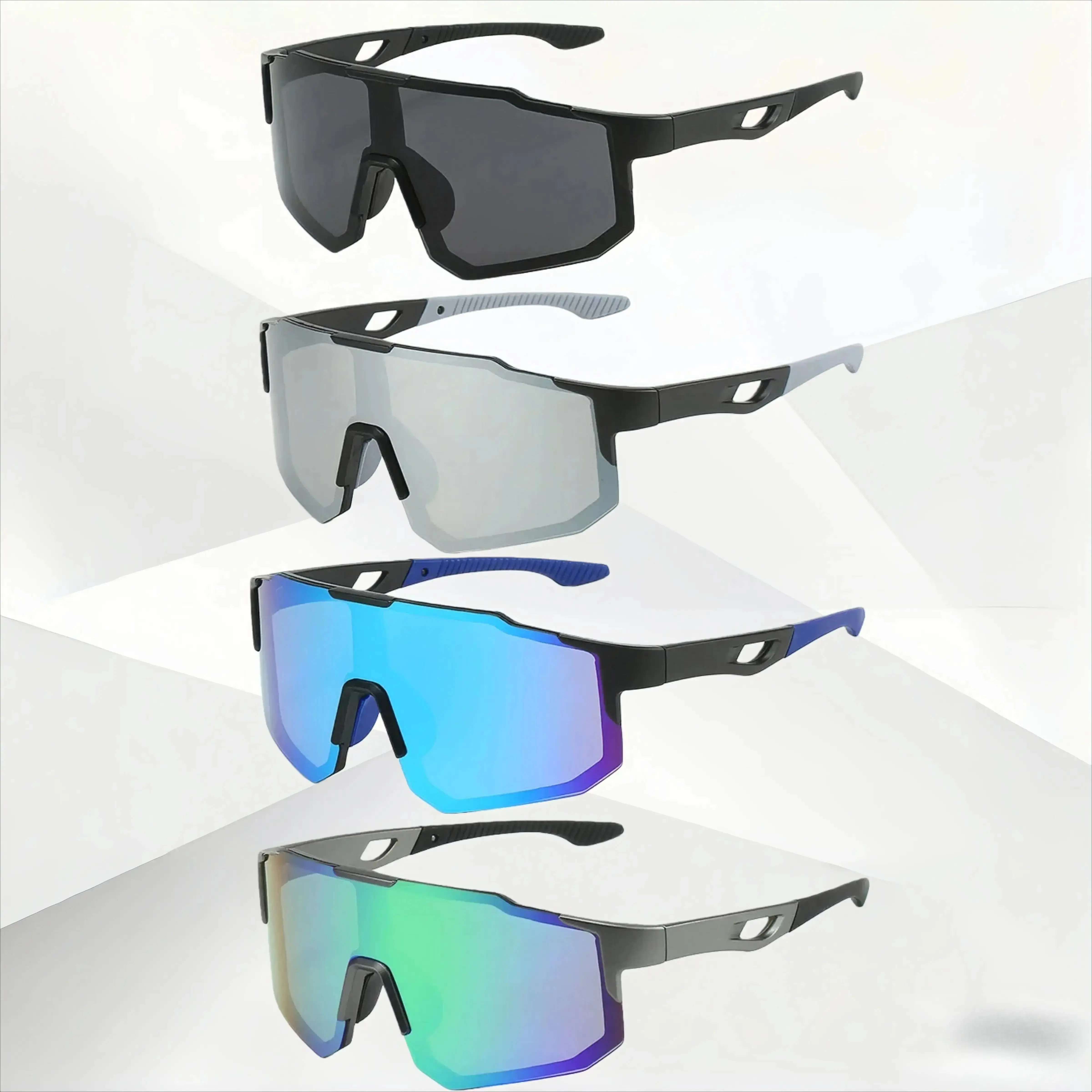 4 Pack Bike Sunglasses for Men & Women, UV400 Sports Cycling Glasses, Lightweight MTB Eyewear with Dark Lenses, Anti-Glare Outdoor Riding Sunglasses for Mountain Biking, Road Cycling, Running & Fitness