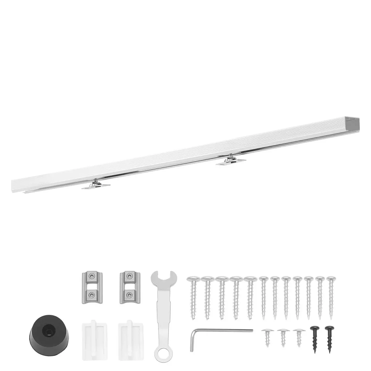 Sliding Pocket Door Hardware Track Kit, 44.69" Pocket Door Track Kit with Soft Close Mechanism for Smooth and Quiet Sliding, Easy to Install, for 1" to 1 3/4" Thickness 24" Width Single Door On-Site