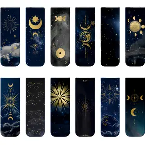 24 pieces of magnetic bookmarks, Galaxy Starry Sky magnetic bookmark page clip, suitable for teenagers, students, teachers, book enthusiasts, reading, school library, office accessories, 12 styles