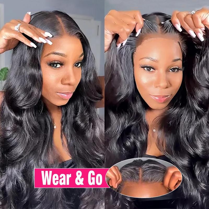 Bling Hair Easy To Wear 6x4 Body Wave Glueless Wig Human Hair Ready To Wear Brazilian 5X5 Lace Closure Wigs For Women Preplucked