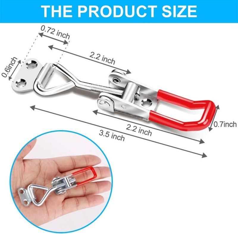 6 Pack Toggle Latch Clamp 4001, Adjustable Latch, Smoker Clamps Heavy Duty Latches, 330Lbs Holding Capacity Pull for Lid Jig, Tool Box Case.