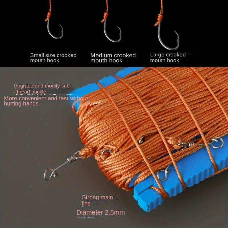 Fishing, fishing line hook, longline hook, string hook, longline fishing hook, complete set of line fishing hooks, 150 meters with 100 fishing hooks