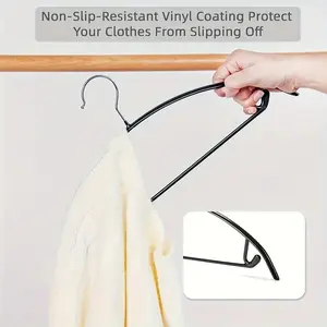 10 Piece Anti-Slip Metal Clothes Hangers, Scratch-Resistant Design, with Hooks, Safe Storage for Suits, Coats, Sweaters