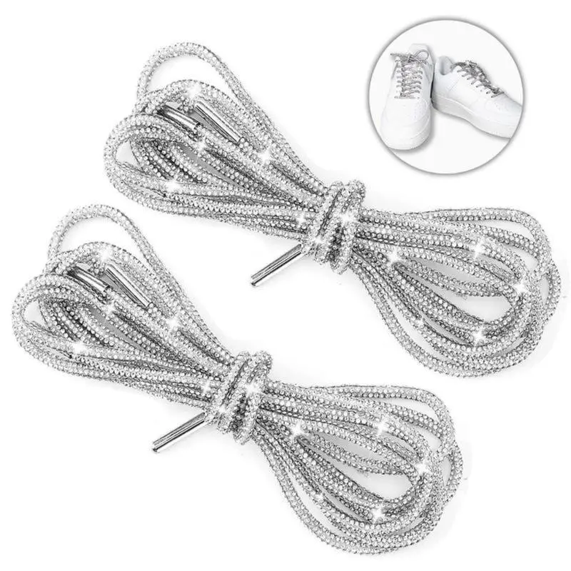 2-Pack Glitter Rope Laces – Rhinestone Fashion Drawstrings for Shoes, Hoodies & Trunks, Long 47in Sparkly Cords for DIY Styling & Daily Accessories Lumina Accent Co.