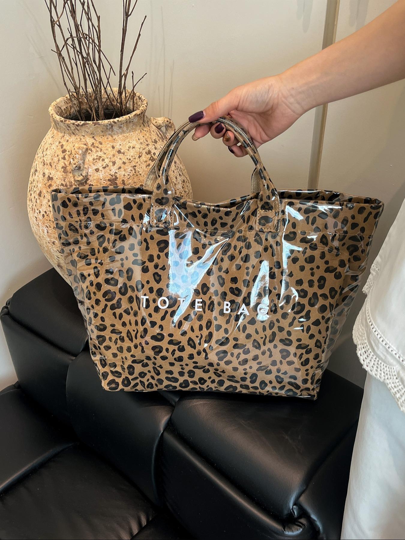 Large-Capacity Tote Bag for Women, Casual Versatile High-quality Daily Commuter Tote, Fashionable Shopping Bag, Leopard Print Tote Bag