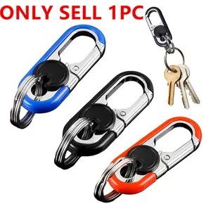 Anti-Loss Locking Keychain, Heavy Duty Keychain, Waist Hanging Key Holder, Rotating Real-Time Lock, Key Chain Clip, Durable & Convenient Design, Key Accessories