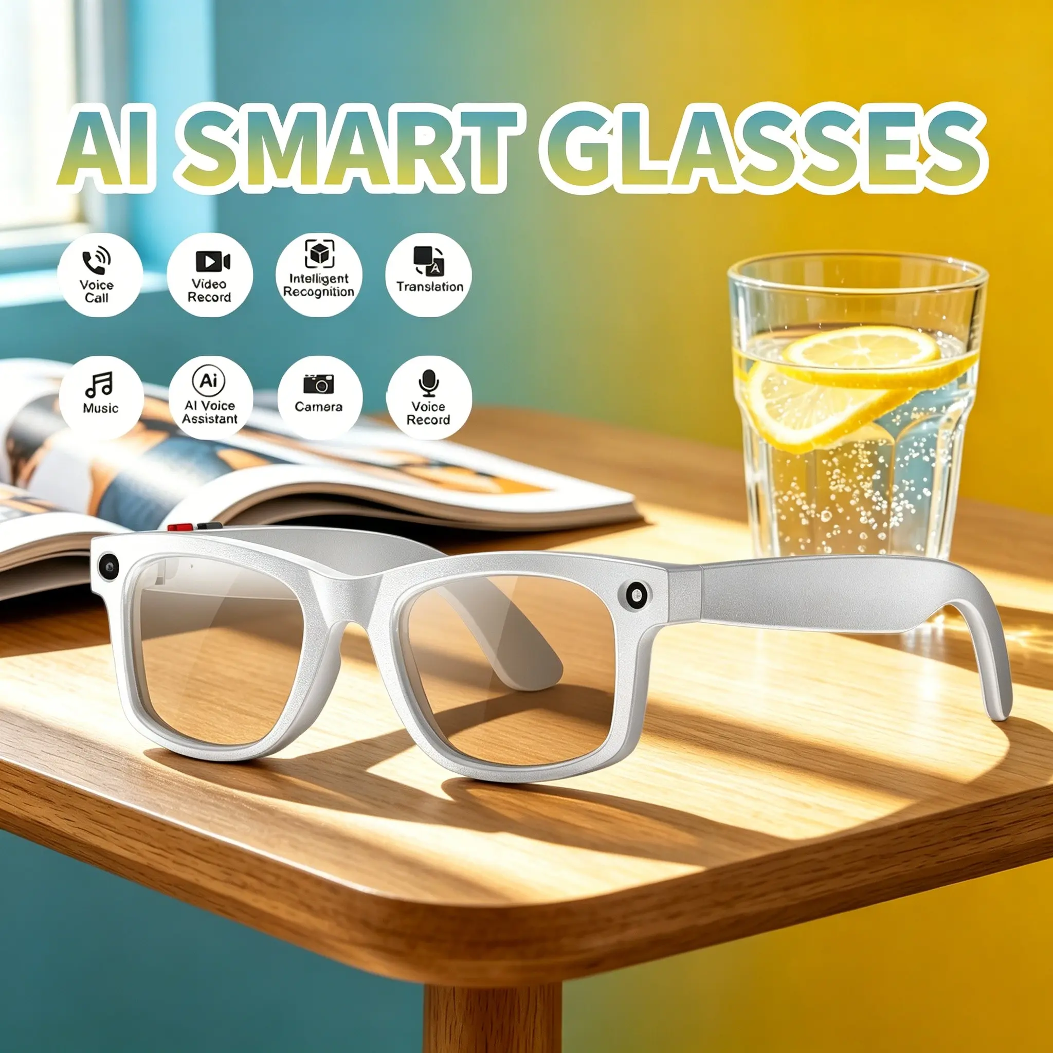 2026 Ai Smart Glasses, Photo/video Capture, Music Playback, Voice Activation, Ai Translation, 290mah Battery, Bluetooth-compatible Connectivity