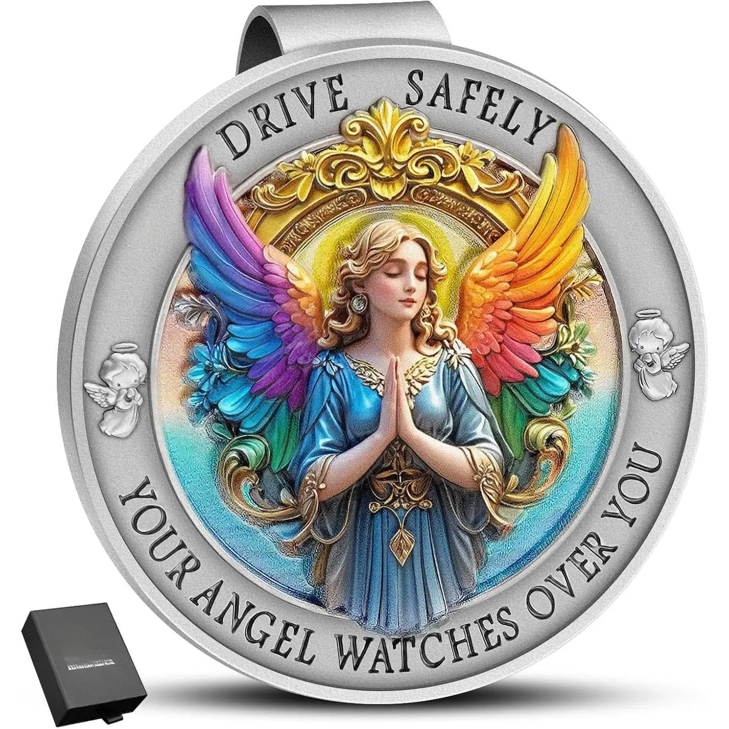 Guardian Angel Visor Clip, Guardian Angel for  Visor Clip, Colorful   Design for Safe Travel,   for Drivers and Loved Ones (1)