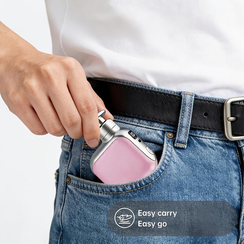 Pocket Power Mini Massage Gun Portable Impact Massager for Travel, Office, And Daily Use, Handheld Deep Tissue Massage Device with 6 Speed Settings And 3 Massage Heads, Thoughtful Gift for All