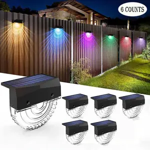 6 Piece Solar Deck Lights Upgrade Version, Outdoor Waterproof LED Solar Step Lights, Solar Fence Lights, Christmas Outdoor Decorations