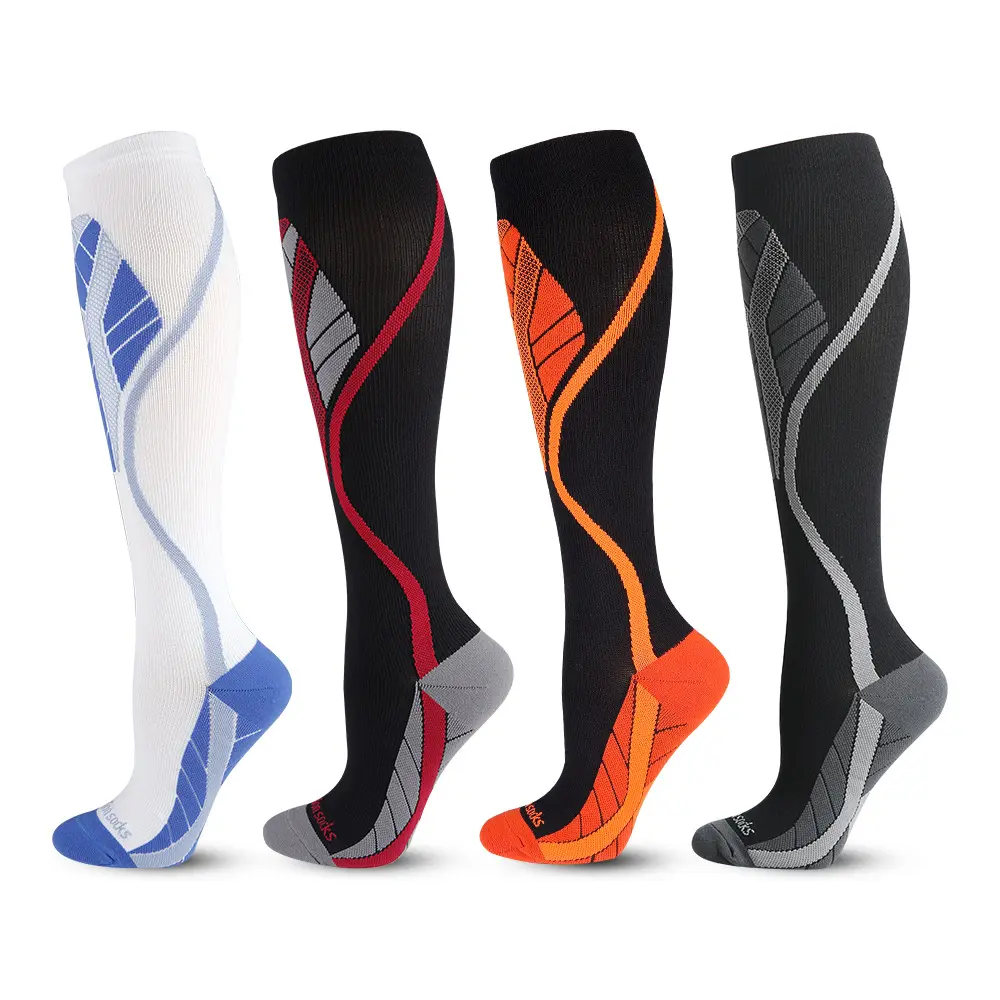 All-Day Standing Workers Compression Socks, Calf Support Anti-Fatigue Elastic Stockings, Comfortable Breathable Socks for Long Hours Work Travel, Soft Stretchy Athletic Socks for Running Yoga Outdoor Sports