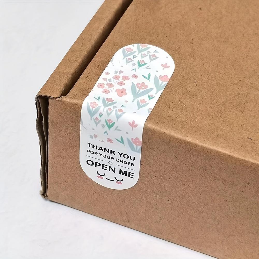 Floral Pattern Thank You Sticker, 100pcs/pack Package Sealing Sticky Label Sticker, Self Adhesive Stickers, Gift for Small Business