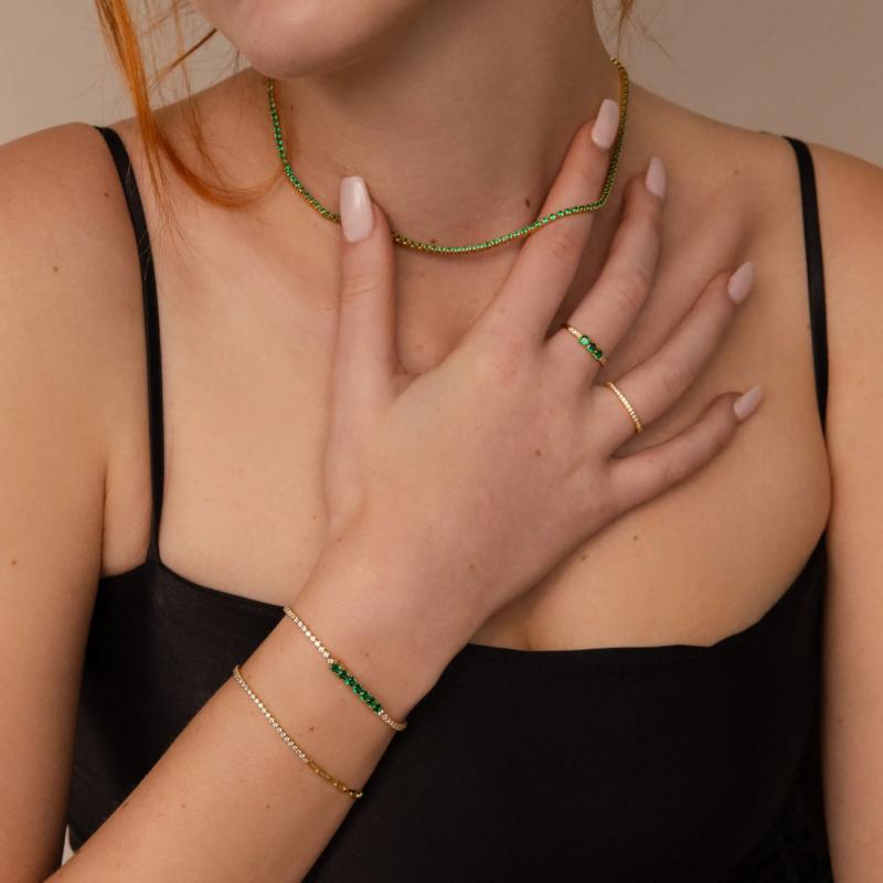 Emerald Diamond Tennis Bracelet.