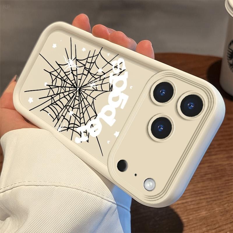 Edgy Dark Spider Web Phone Case for iPhone X 11 12 13 14 15 16 17 Pro Max/Plus/Air  - Ultra-Thin Heavy-Duty Shockproof Liquid Silicone Protective Cover| Unique Gift for Men