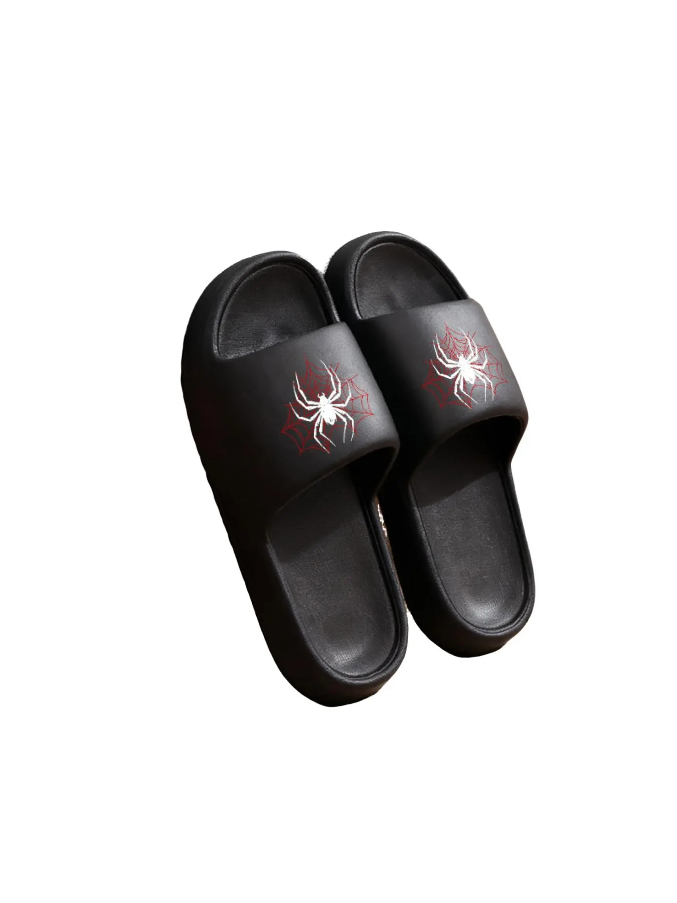 1 pair of black Spider-Man men's slippers, casual sandals, open-toed shoes, Footwear, suitable for indoor and outdoor beach showers, Shower Slides, spring and summer, women's shoes