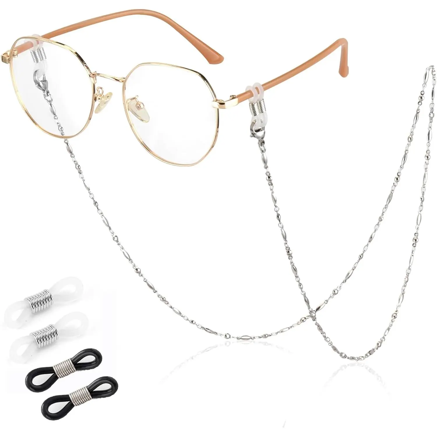 Eyeglass Chain Stainless Steel  Necklace for Reading Glasses Sunglass Beaded Chains for Women