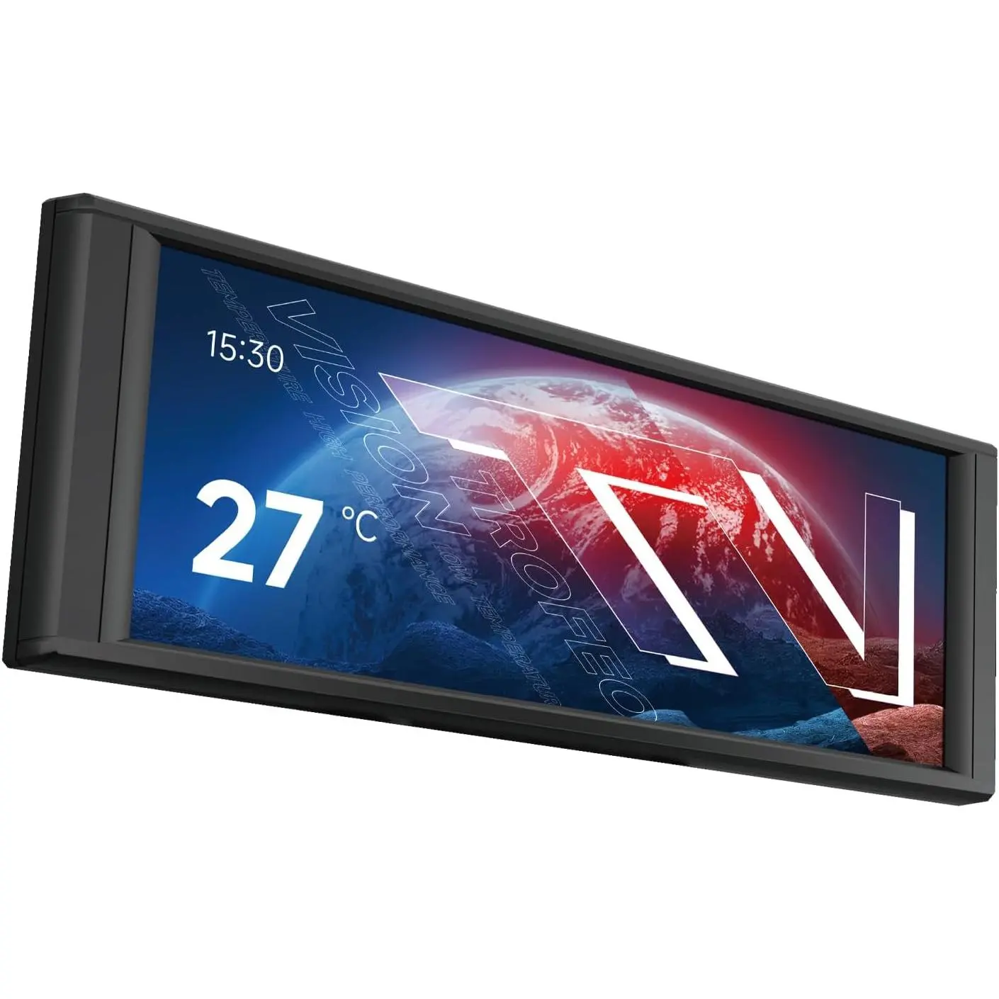TV LCD Black Display Screen -  Suction, 6.86’’ IPS Panel, 1280x480 Resolution for Static/Dynamic Image Switching, Can be Paired with a Chassis/CPU Liquid Cooler(Black)
