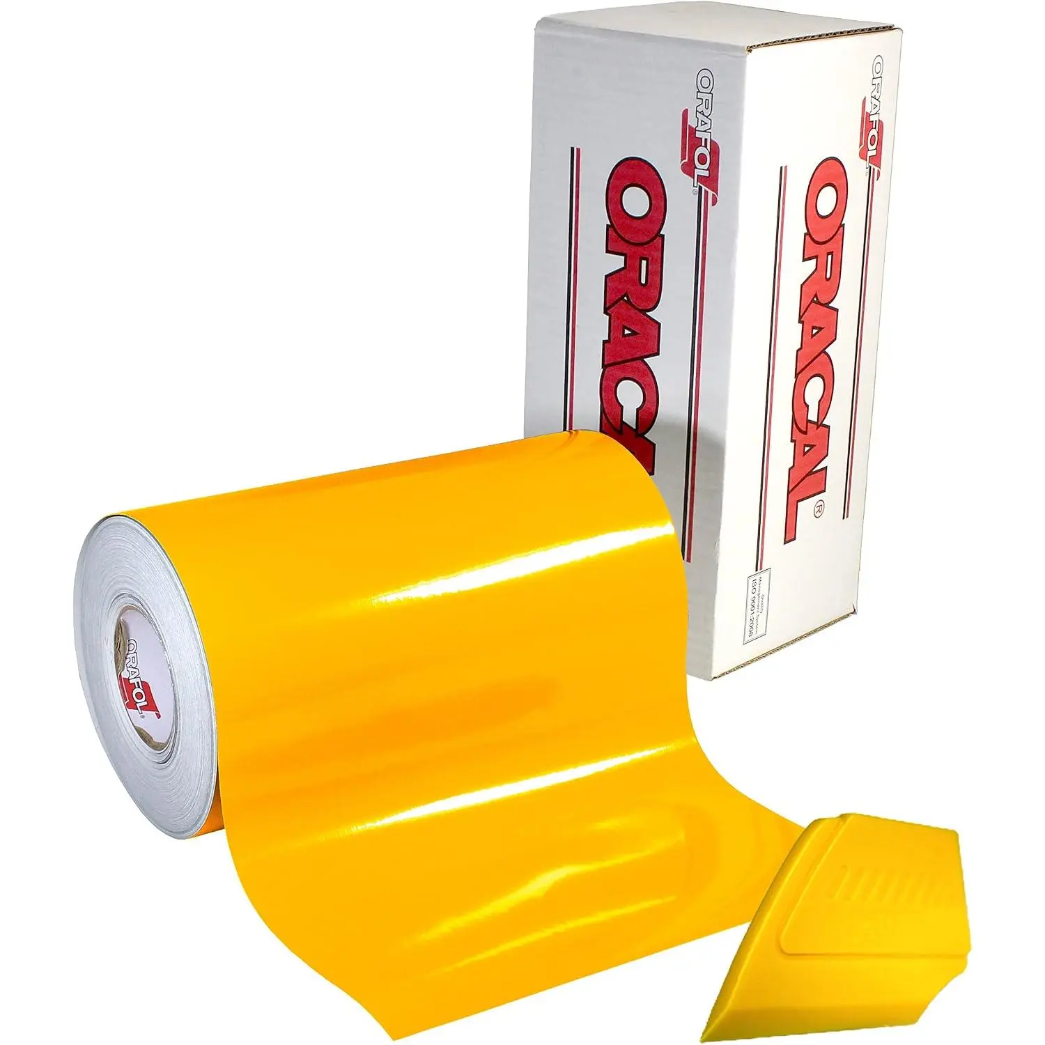 ORACAL 651 Multi-Colored Vinyl Solvent-Based Adhesive-Backed Calendared Wrap  w/Yellow Multi-Purpose  (12x 5ft, Golden Yellow)