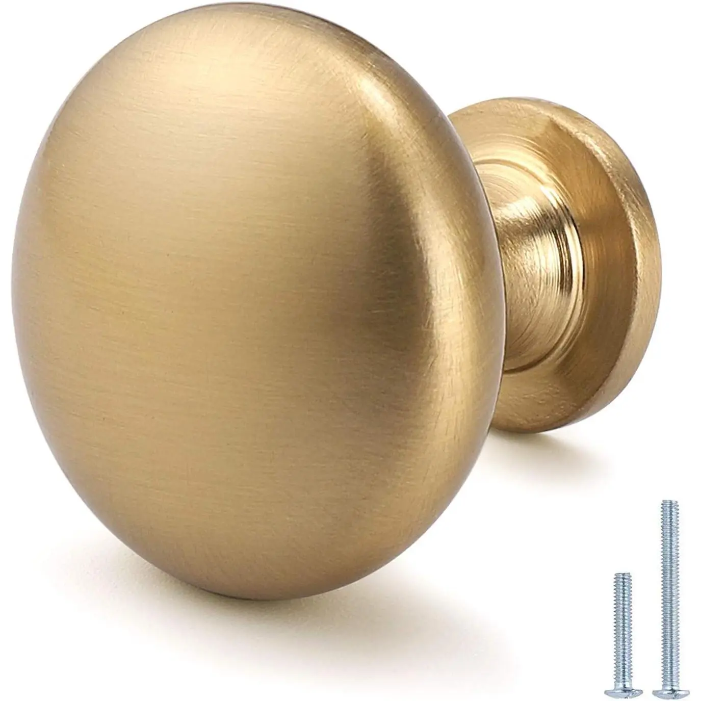 12 Pack Aged Brass Cabinet Knobs - Solid Warm Gold Antique Brass Drawer Knobs Champagne Bronze Kitchen Cabinet Hardware, 1-1/5" Diameter