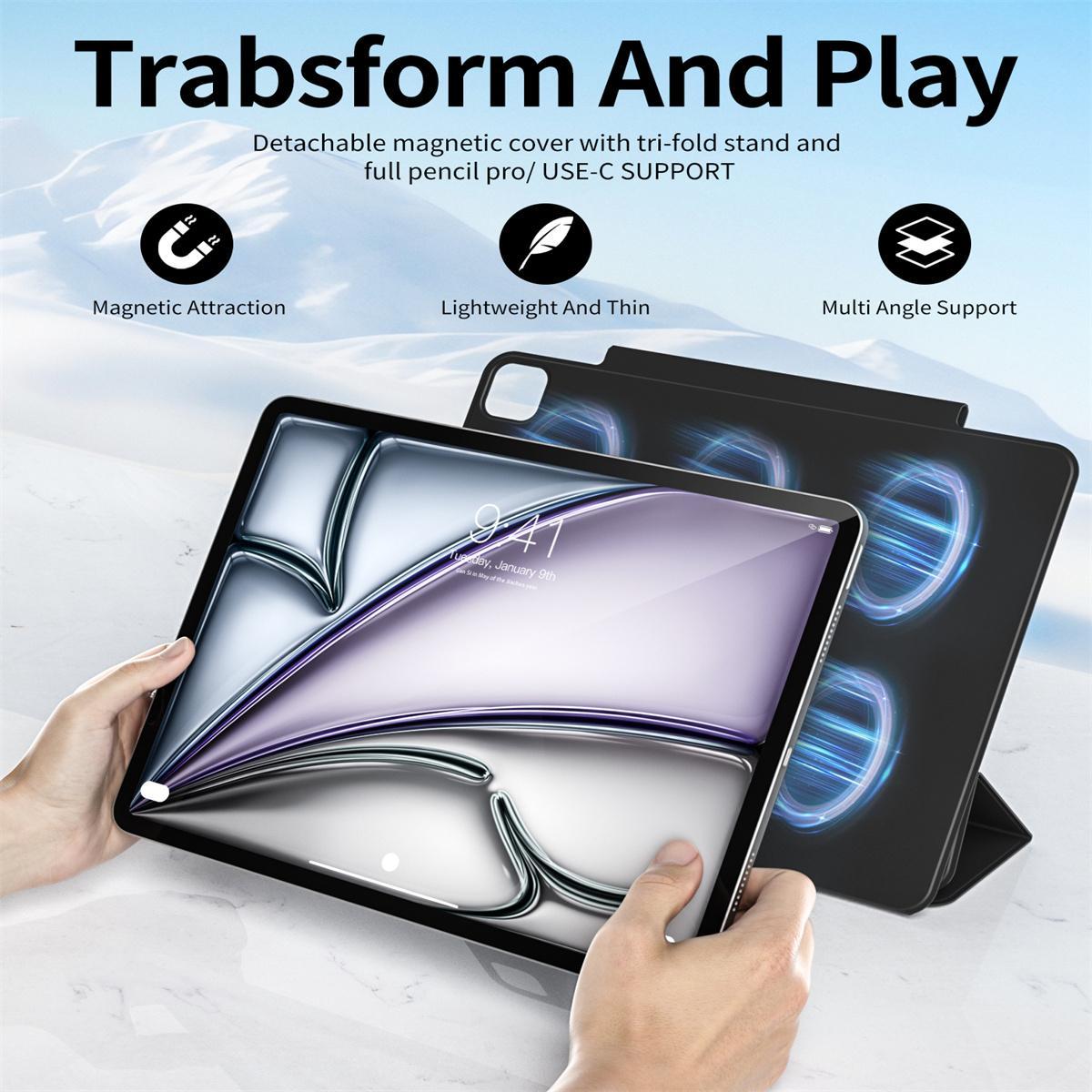 Magnetic Attachment Tablet Case, 1 Count Slim Trifold Stand Case with Auto Sleep/Wake Function, Tablet & Computer Accessories for iPad Pro 11 Inch, Tablet Holder Stand, Tablet Mount Stand