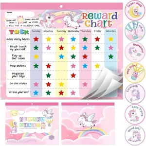 Chart for  at , Behavior Chart Pad with 26 Chore Charts, 1680  Stickers, 84 Motivational Stickers to Develop Responsibility &  Habits (Unicorn)