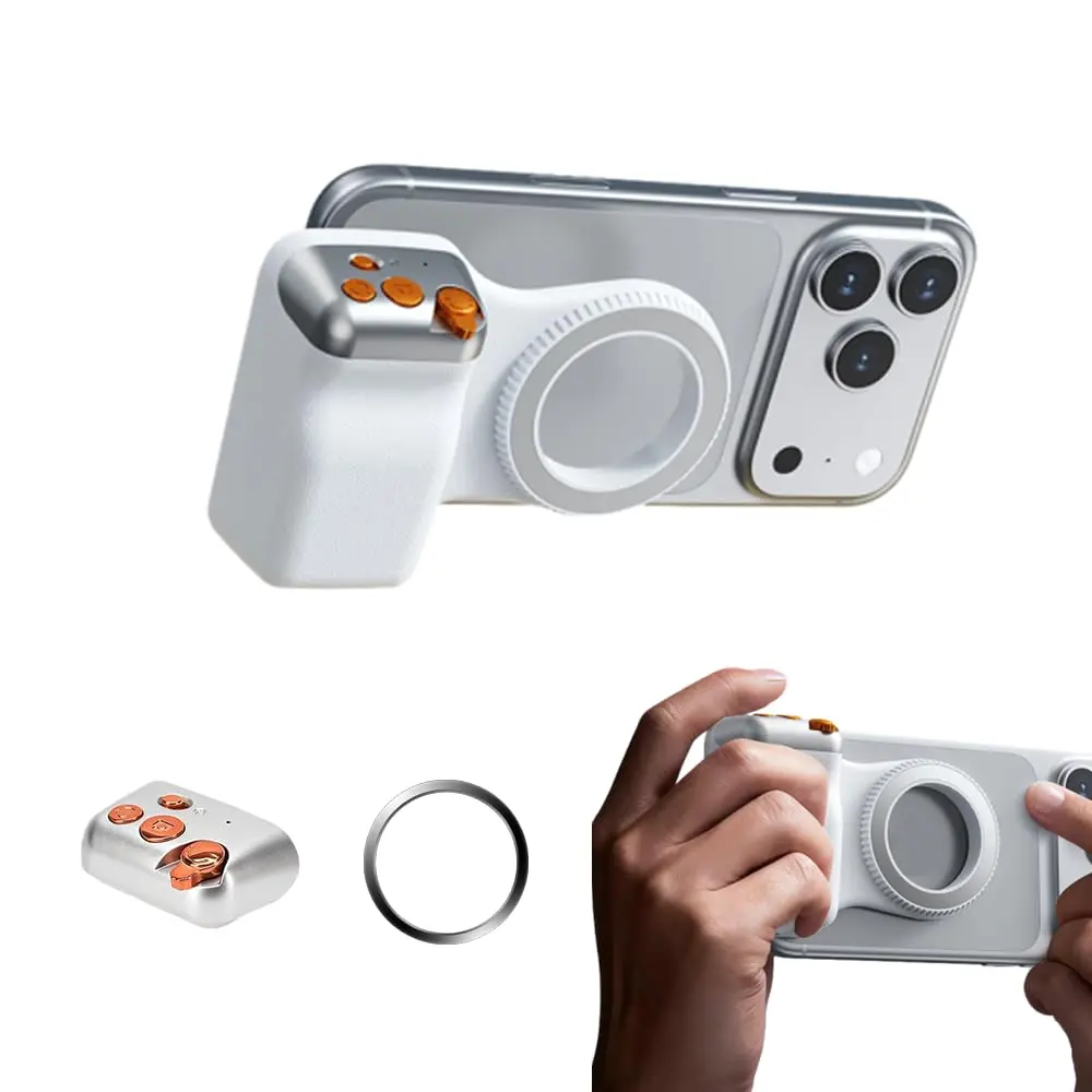 1 Pack Magnetic Phone Grip, Magnetic Camera Handle for Phone, Handheld Stabilizer for Photography, Anti Shake Shooting Grip for Photo Vlog Live Streaming and Photography