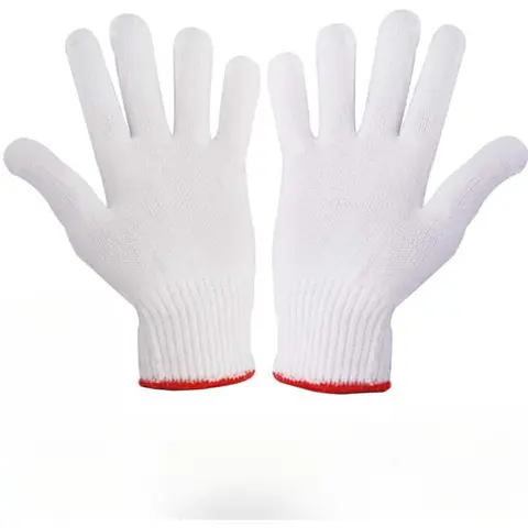 1 Pairs Work Gloves White Cotton Polyester Liners Safety Work BBQ Gloves Liners Men Women Hand Protection