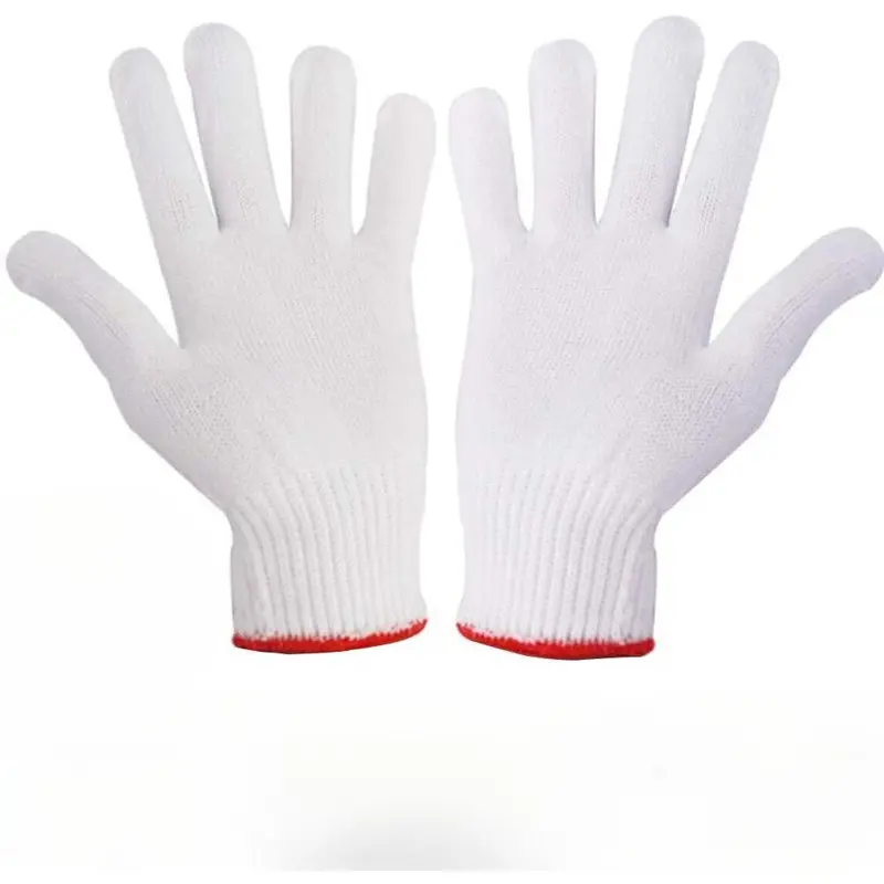 1 Pairs Work Gloves White Cotton Polyester Liners Safety Work BBQ Gloves Liners Men Women Hand Protection