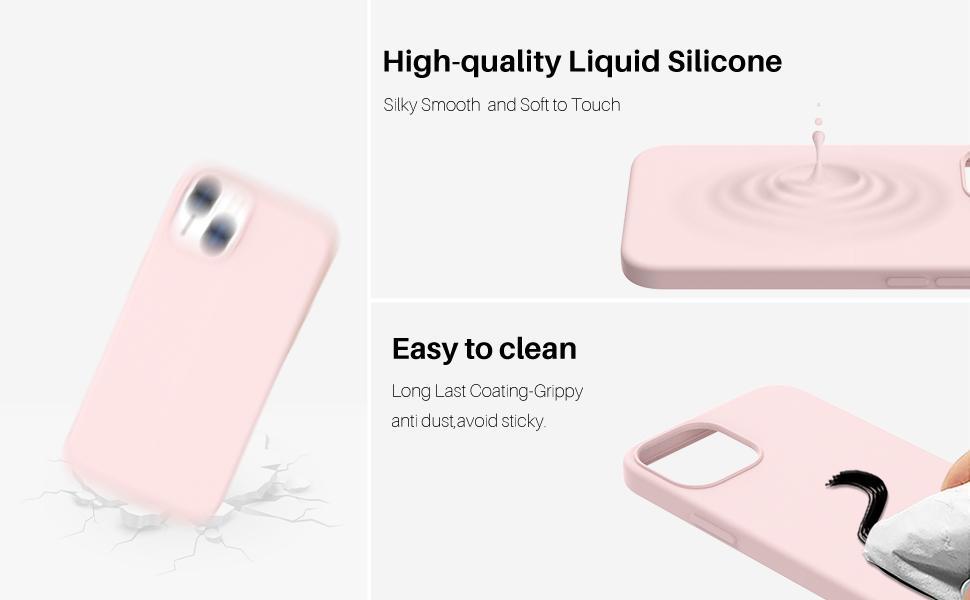 Compatible with iPhone 13 Case 6.1, Slim Liquid Silicone 3 Layers Full Covered Soft Gel Rubber Phone Case Protective Cover 6.1 Inch-Chalk Pink Compatible with iPhone 13 Case 6.1, Slim Liquid Silicone 3 Layers Full Covered Soft Gel Rubber Phone Case Protective Cover 6.1 Inch-Chalk Pink