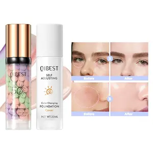 Two-Piece Foundation Set Spf50, Three-Color Concealer Corrector + Color-Changing Foundation, Moisturizing, Buildable, Long-Lasting, Natural Finish, All Skin Tones