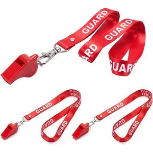 Guard Whistle with Lanyard  Lifeguard Whistles Plastic Whistle for Lifesaver Men Women