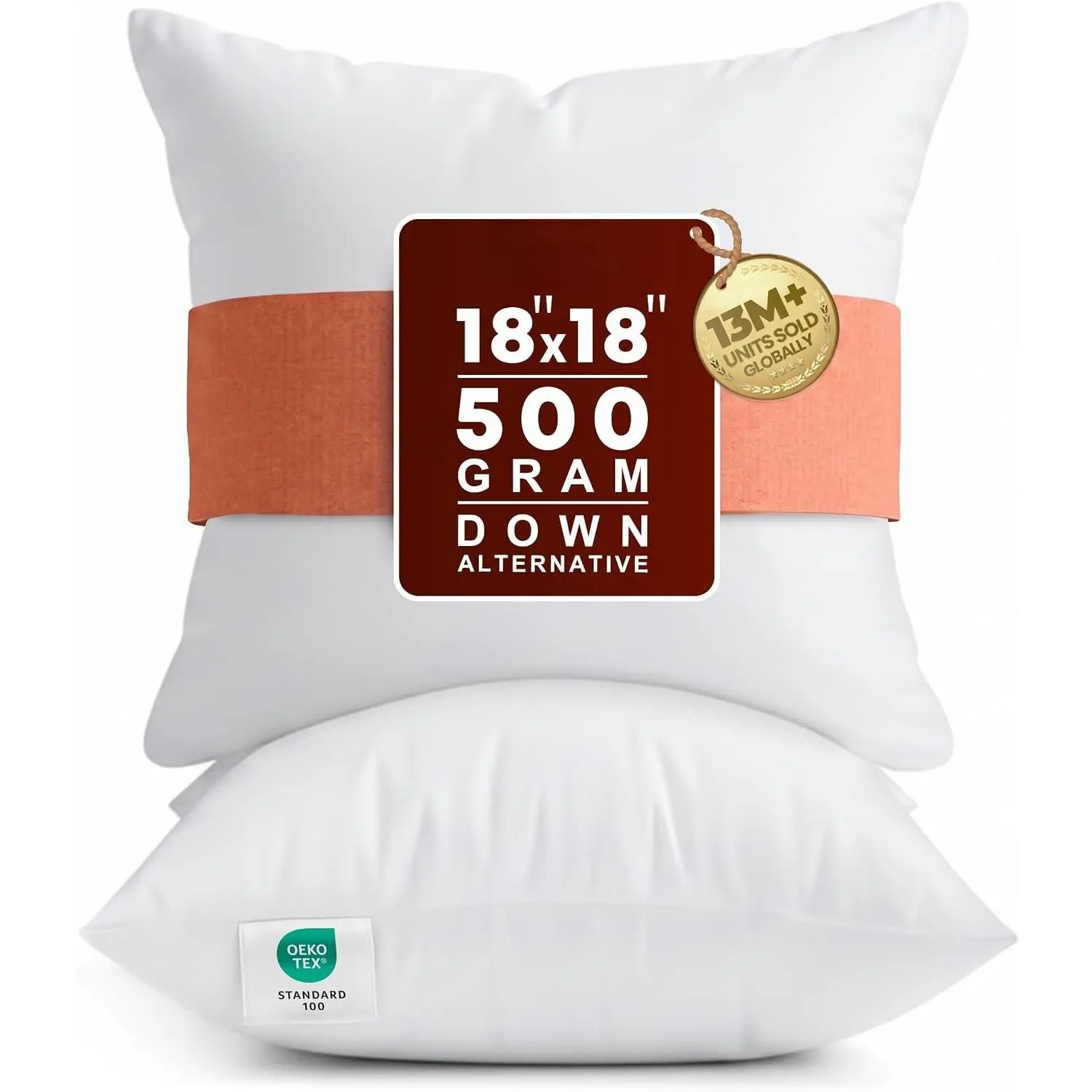 18x18 Pillow Inserts, White Throw Pillows for Couch, 2 Pack |  Virgin Filling, Indoor Cushion Inserts for bed, sofa & couch, Extra Filled, Supportive &  Decorative Pillows