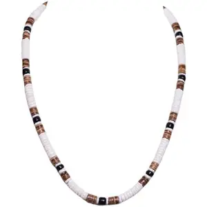 BlueRica Puka & Coconut Shell Beads Necklace (18")