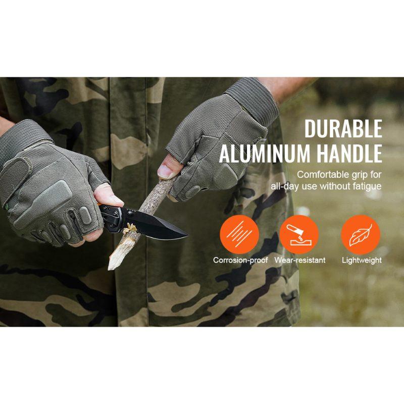 VEVOR Folding Pocket Knife, 3 in/7.6 cm 7Cr17Mov Blade, Aluminum Handle Small EDC Knife with Pocket Clip, Sharp Camping Survival Hiking Knife, 2.8 oz/0.08 kg Easy to Carry for Men Women Self Defense VEVOR Folding Pocket Knife, 3 in/7.6 cm 7Cr17Mov Blade, Aluminum Handle Small EDC Knife with Pocket Clip, Sharp Camping Survival Hiking Knife, 2.8 oz/0.08 kg Easy to Carry for Men Women Self Defense