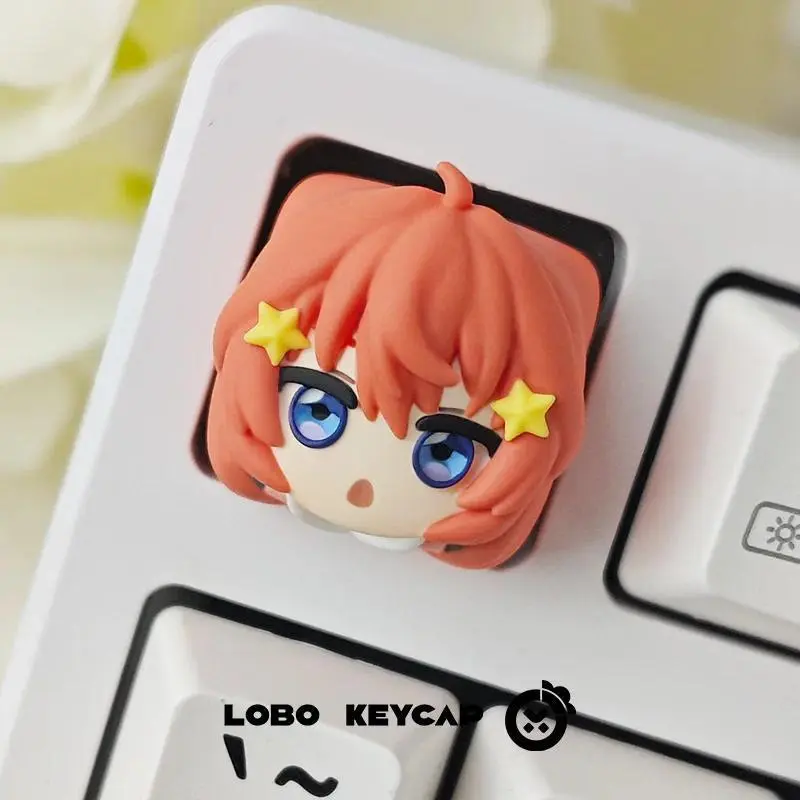 The Quintessential Quintuplets Cartoon Keycaps Kawaii Cartoon Character Personality Resin Mechanical Keyboard Attachment Collect