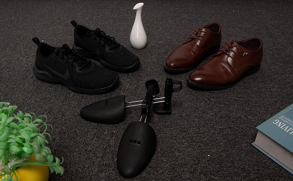 2 Pairs Plastic Shoe Tree Stretcher Shaper for Men (Black)