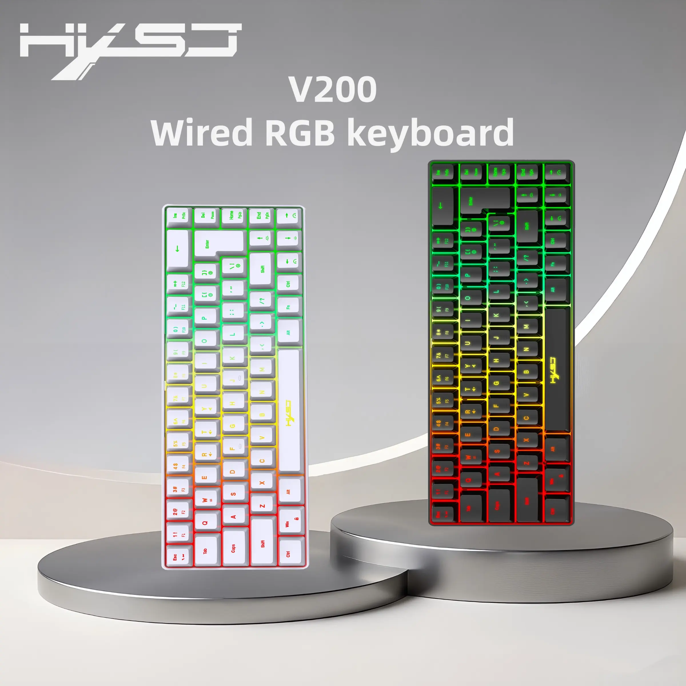 Hxsj-2026 New Keyboard, RGB Film Keyboard, Backlit Keyboard, Wired Connection, Suitable for Office and Gaming, Modern Design, Durable Build Quality, RGB Light Keyboard, Lighted Keyboard, RGB Lighting Keyboard