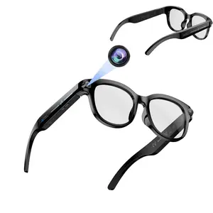 Sport Video Smart Glasses, with 8MP Anti-Shake Camera ,Hands-free 1080P Video Recording , Bluetooth Call ,Music Control, 290Mah Battery ,40g Lightweight, AI Real Time Translation ,3 Lenses (Transparent Lenses + Black Lenses+Purple Lenses)