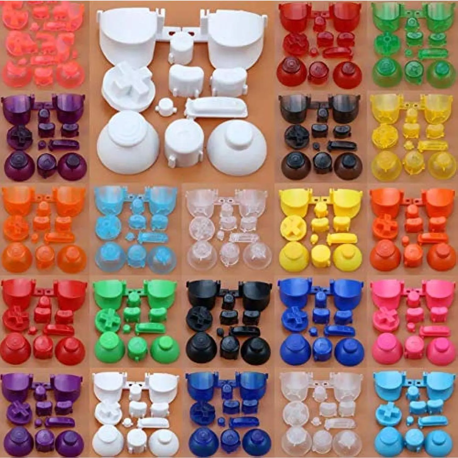 11 in 1 Full Buttons ABXYZ Button Thumbstick Cap Joystick Dpad Buttons for Gamecube NGC Constroller (F-Red)