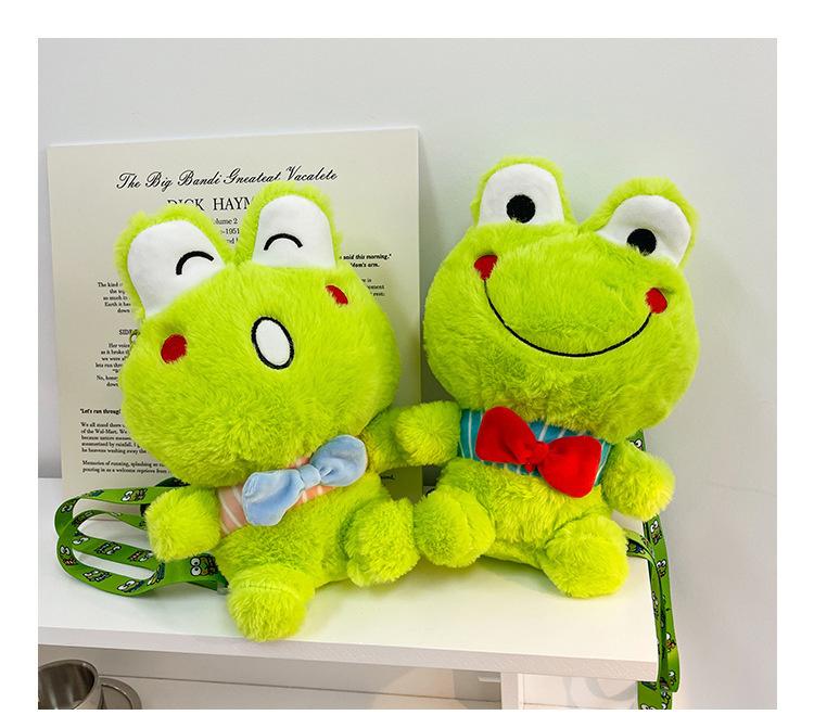 Y2K Korea Cute Cartoon Plush Frog Doll Backpack Anime Messenger Bags Personality Girls Shoulder Bag Kawaii Coin Purse Kids Gifts