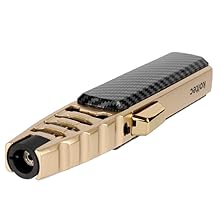 Butane, Windproof Cooking Lighter, Refillable Jet Butane Lighter with Safety and Fire Lock, Gift Box Package (Gas Not Included) (Carbon)