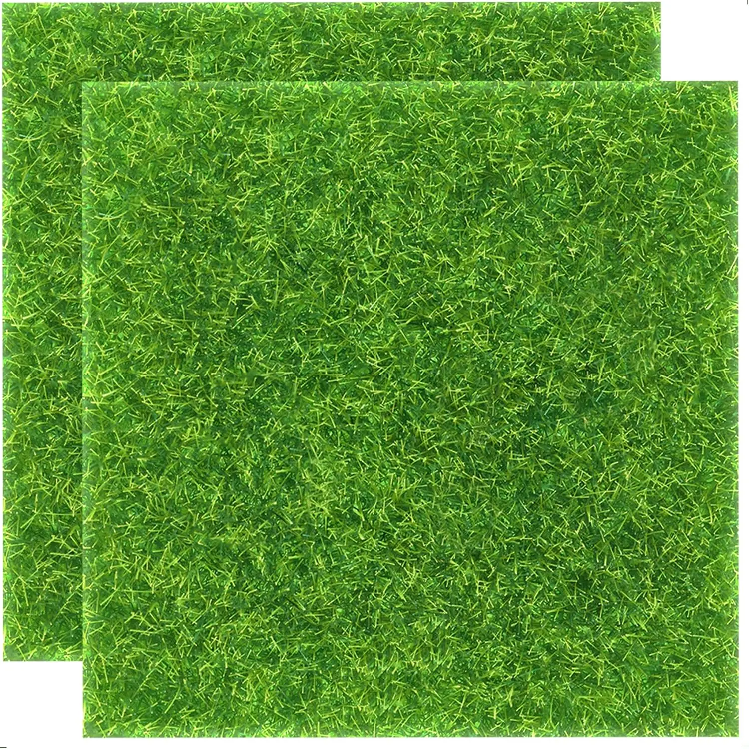 2 count of 6x6 Inches  Grass for Crafts - Artificial Grass - DIY Mini Garden Decor - Faux Turf Squares