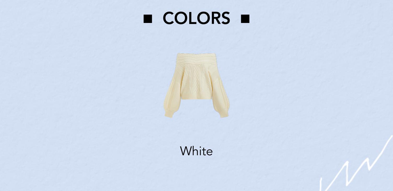 Cider Cable Knit Off-shoulder Lantern Sleeve Oversized Top