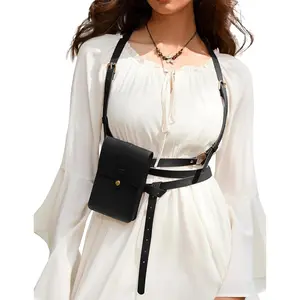 Scarlet Darkness Renaissance Belt Pouch Women Pirate Accessories Body Harness Belt Waist BagGift.