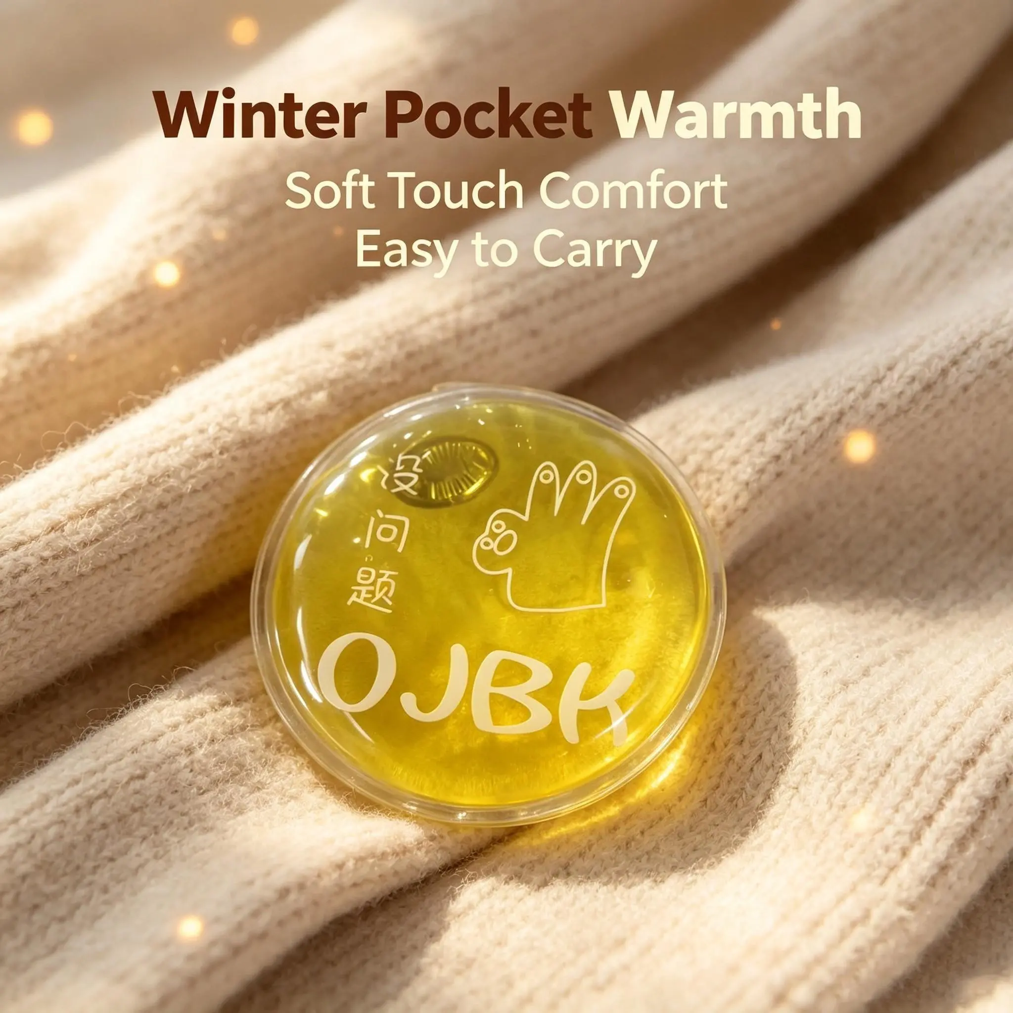 Reusable Pocket Hand Warmer, Instant Heat Winter Essential, Fun Gel Design, Portable Snap Heat, Perfect Gift, Comfortable Warmth Companion