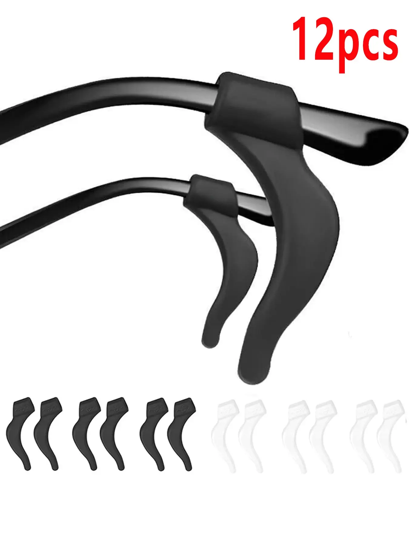 12pcs/6 Pairs Anti-Slip Eyeglass Clips, Universal Ear Clip Holders for Glasses and Reading Lenses, Sports Eyewear Accessories, Glasses Grip, Glasses Ear Hook, Eye Glasses Ear Grippers, Ear Grips for Glasses