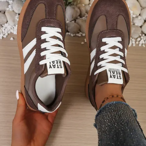 Women's Spring & Fall Casual Shoes, Elegant Fashion Round Toe Low Top Lace-Up Running Shoes, Outdoor Sporty Trainers, Walking Running Sneakers, Running Style Sneakers